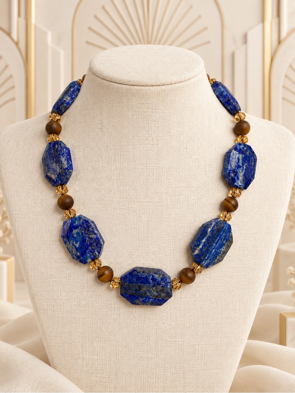 🆕😍Blue Lapis Statement Necklace - Elegant Women's Jewelry